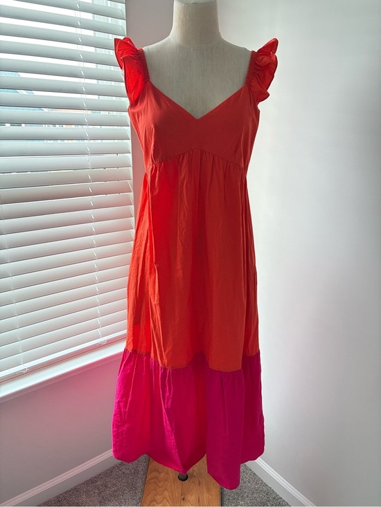 Donna Morgan Dresses & Skirts - Donna Morgan Colorblock Ruffle Cap Sleeve Tiered Midi Dress